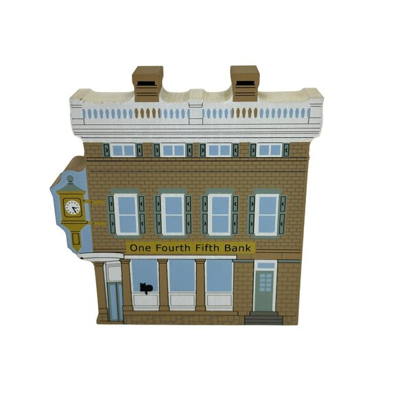 VTG Cat’s Meow One Fourth Fifth Bank 2002 Wood Village Collectible - Picture 1 of 7